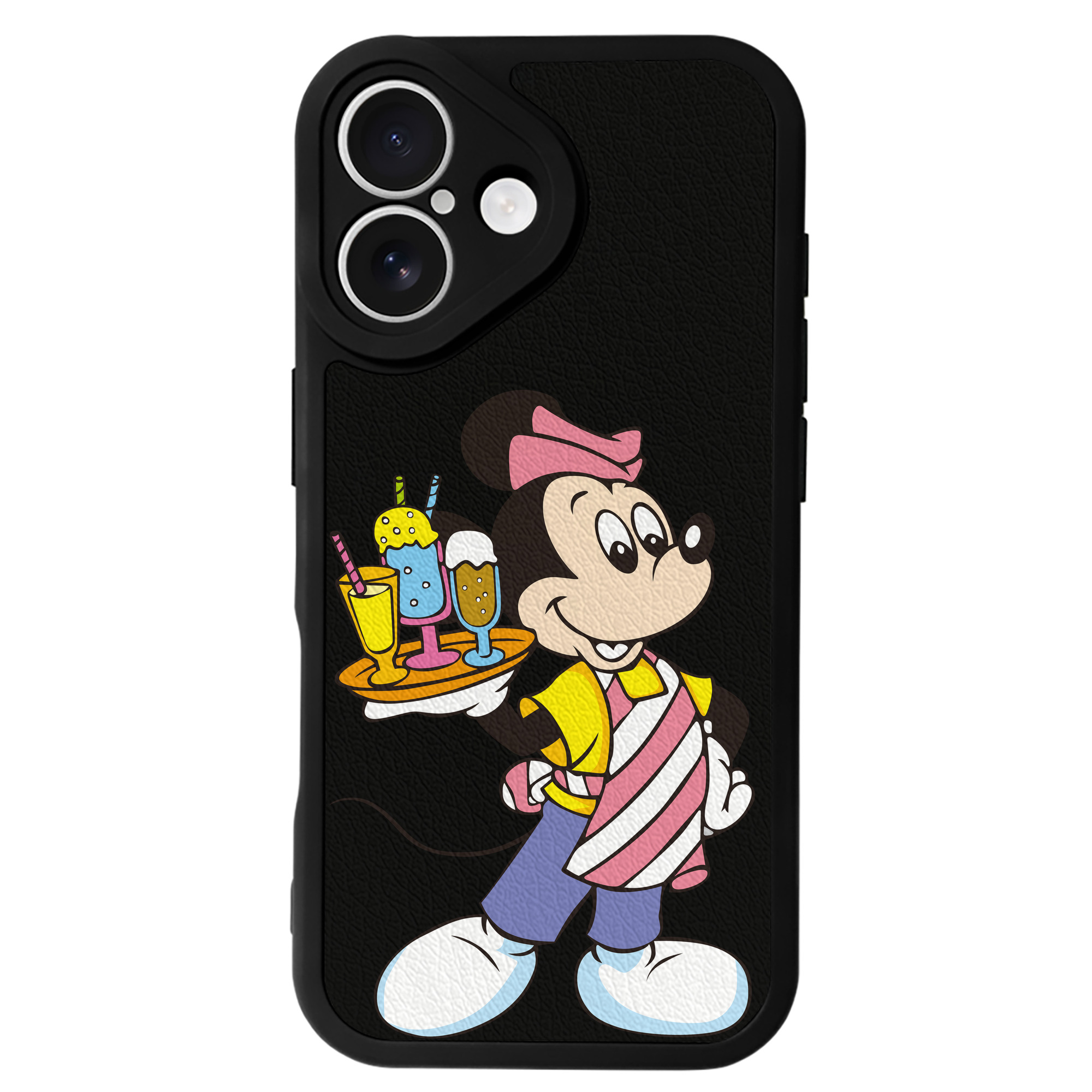 （画像用） ミッキーマウス Mickey Mouse 【iPhone 16シリーズ対応】シリコンスマホケース（レザー調） 材質：シリコン